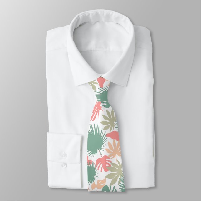 Corbata de cuello de hojas tropicales sin foco (Atado)