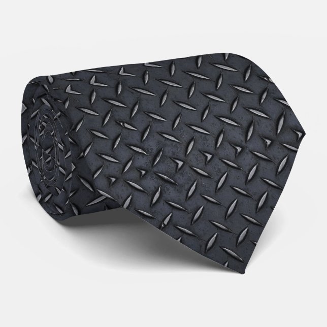 Corbata de cuello de la placa de diamante negro (Enrollado)