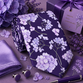 Corbata de cuello de lavanda púrpura floral