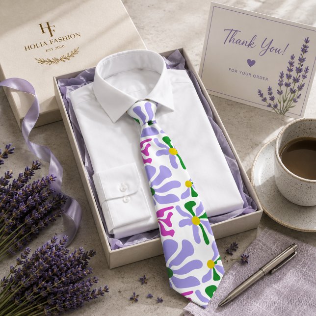 Corbata de cuello de lavanda púrpura floral (Subido por el creador)