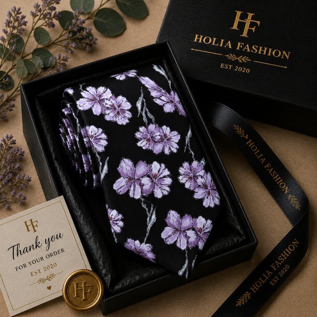 Corbata de cuello de lavanda púrpura floral (Subido por el creador)