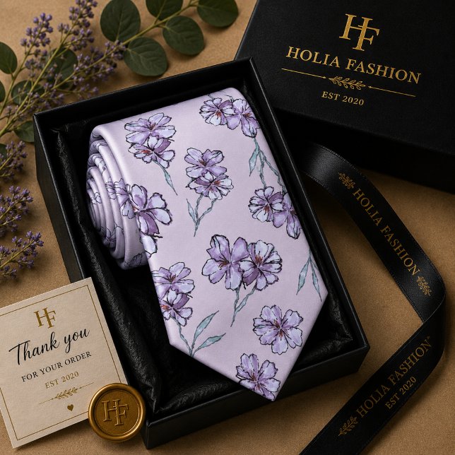 Corbata de cuello de lavanda púrpura floral (Subido por el creador)