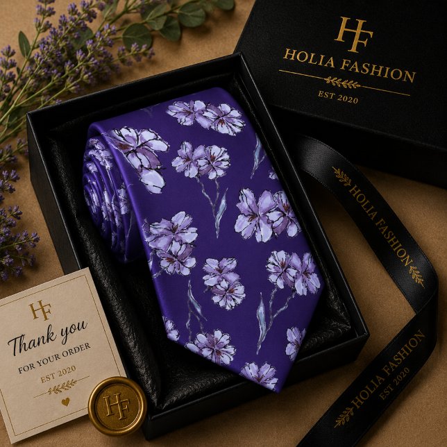 Corbata de cuello de lavanda púrpura floral (Subido por el creador)