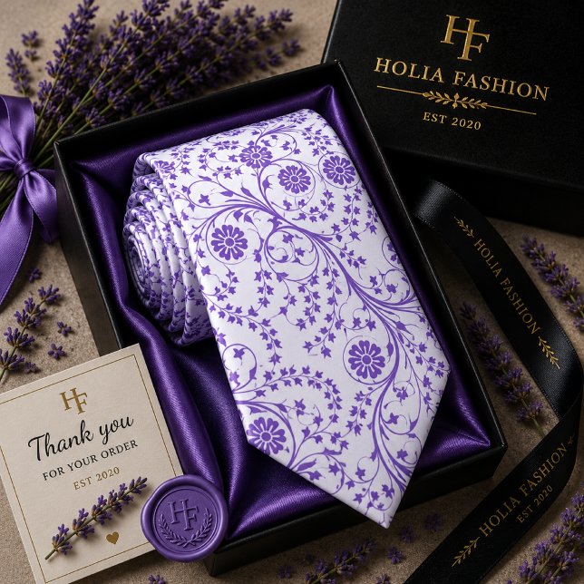 Corbata de cuello de lavanda púrpura floral (Subido por el creador)