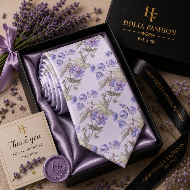 Corbata de cuello de lavanda púrpura floral (Subido por el creador)