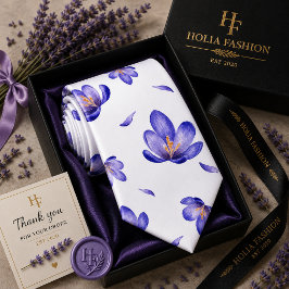 Corbata de cuello de lavanda púrpura floral