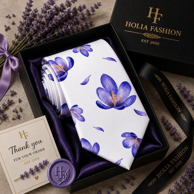 Corbata de cuello de lavanda púrpura floral (Subido por el creador)