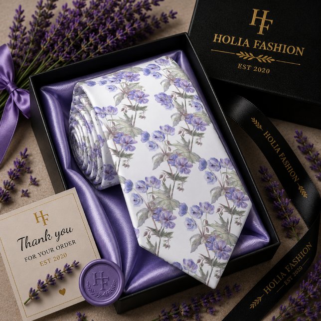 Corbata de cuello de lavanda púrpura floral (Subido por el creador)