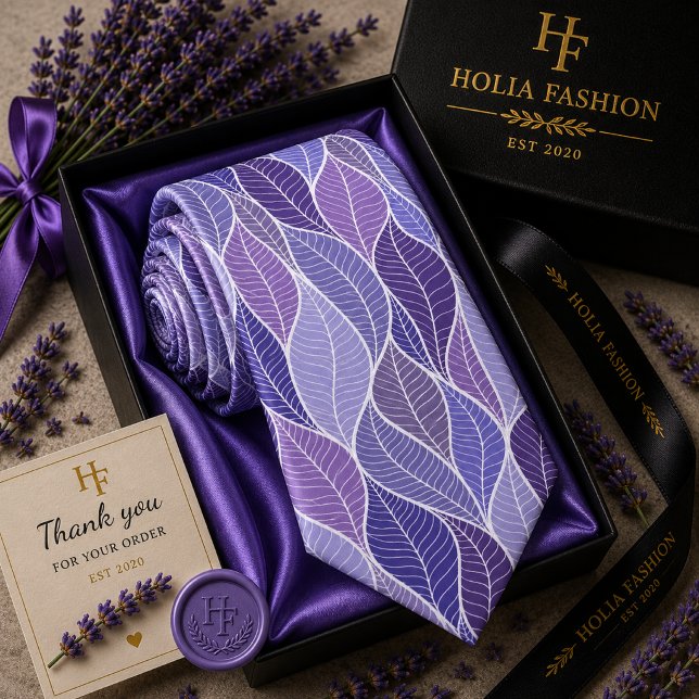 Corbata de cuello de lavanda púrpura floral (Subido por el creador)