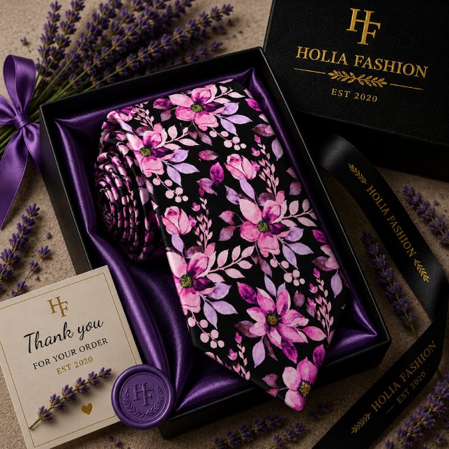 Corbata de cuello de lavanda púrpura floral (Subido por el creador)