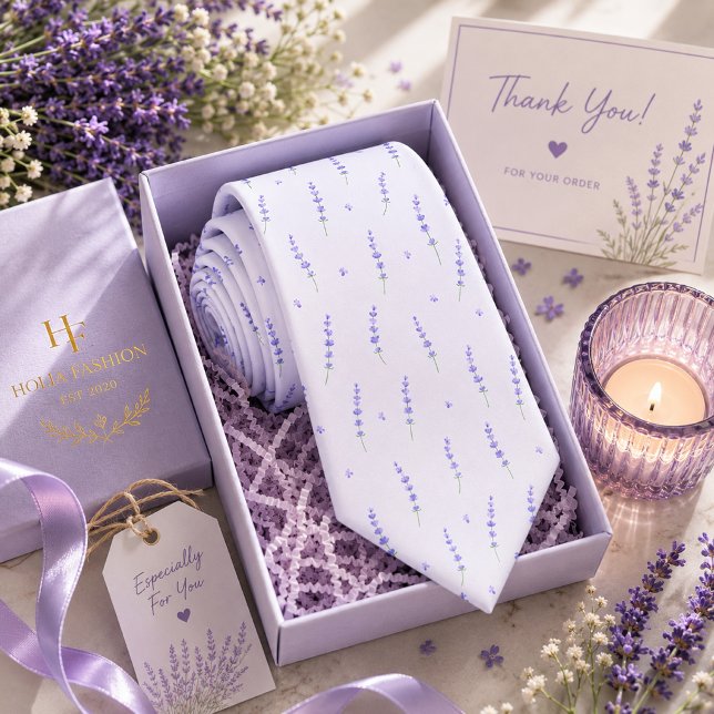 Corbata de cuello de lavanda púrpura floral (Subido por el creador)