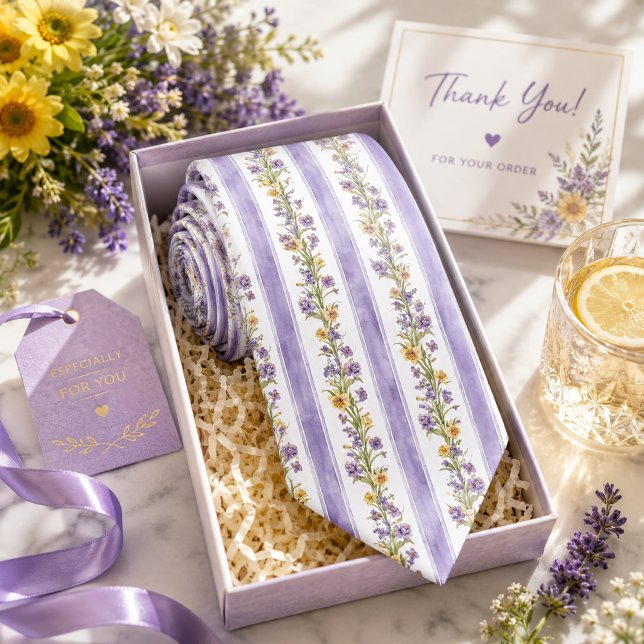 Corbata de cuello de lavanda púrpura floral (Subido por el creador)