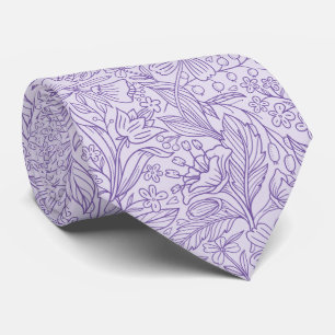 Corbata de cuello de lavanda púrpura floral