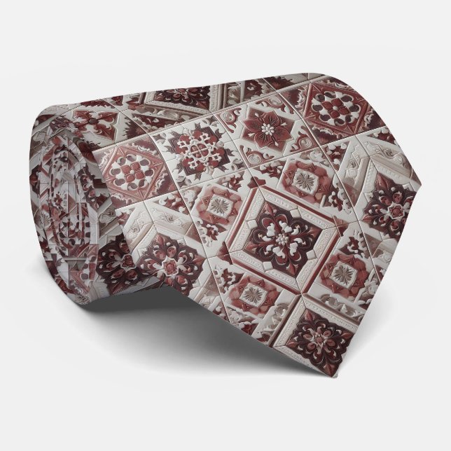 Corbata de cuello de lujo burgundy marroquí (Enrollado)