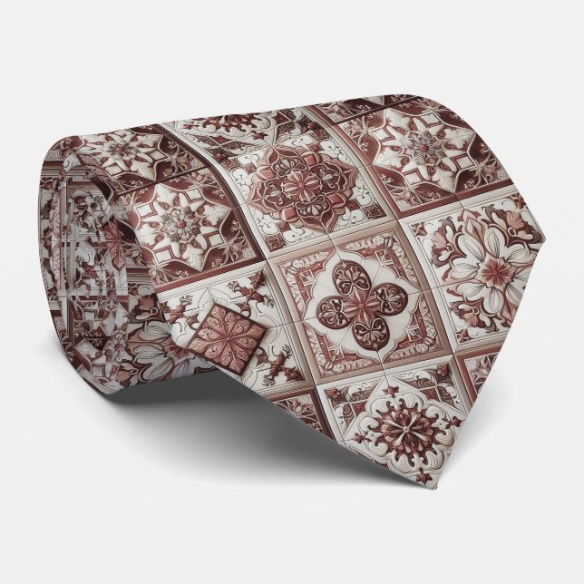 Corbata de cuello de lujo burgundy marroquí (Enrollado)