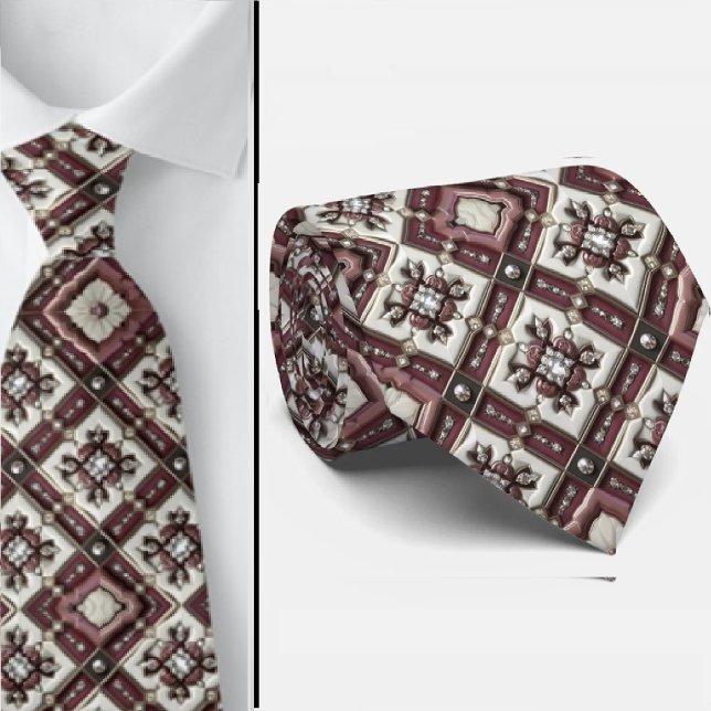 Corbata de cuello de lujo burgundy marroquí (Subido por el creador)