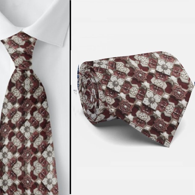 Corbata de cuello de lujo burgundy marroquí (Subido por el creador)