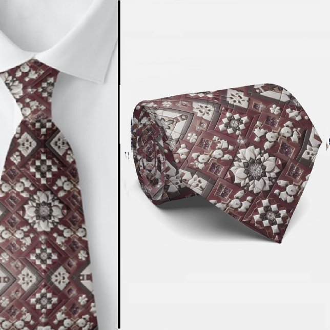 Corbata de cuello de lujo burgundy marroquí (Subido por el creador)