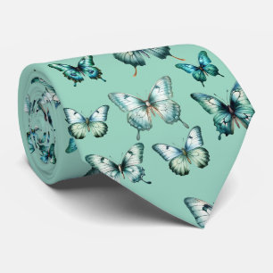 Corbata de cuello de mariposa elegante en azul ver
