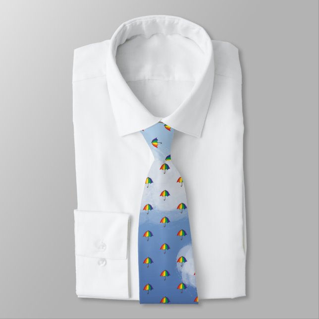 Corbata de cuello de paraguas arcoíris (Atado)