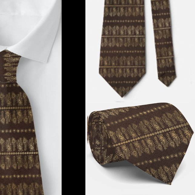 Corbata de cuello de pavo real de oro rosa bohemio (Subido por el creador)