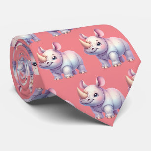Corbata de cuello de rinoceronte rinoceronte rosa 