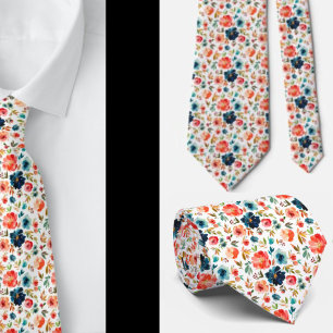 Corbata de cuello de rosas de acuarela rosa meloco
