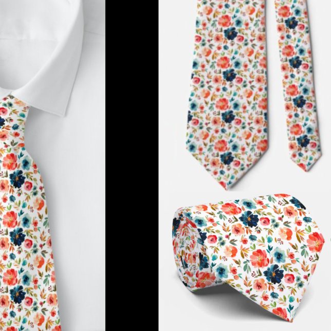 Corbata de cuello de rosas de acuarela rosa meloco (Subido por el creador)
