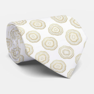 Corbata de cuello de seda de lujo falsa   Blanco +