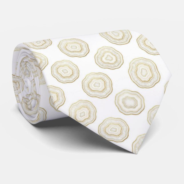 Corbata de cuello de seda de lujo falsa | Blanco + (Enrollado)