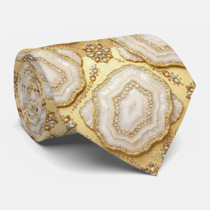 Corbata de cuello de seda de lujo falsa Blanco +