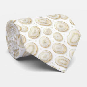 Corbata de cuello de seda de lujo falsa   Blanco +