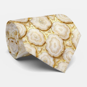 Corbata de cuello de seda de lujo falsa   Blanco +
