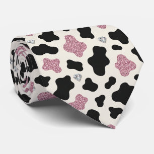 Corbata de cuello de seda falsa con brillo de impr