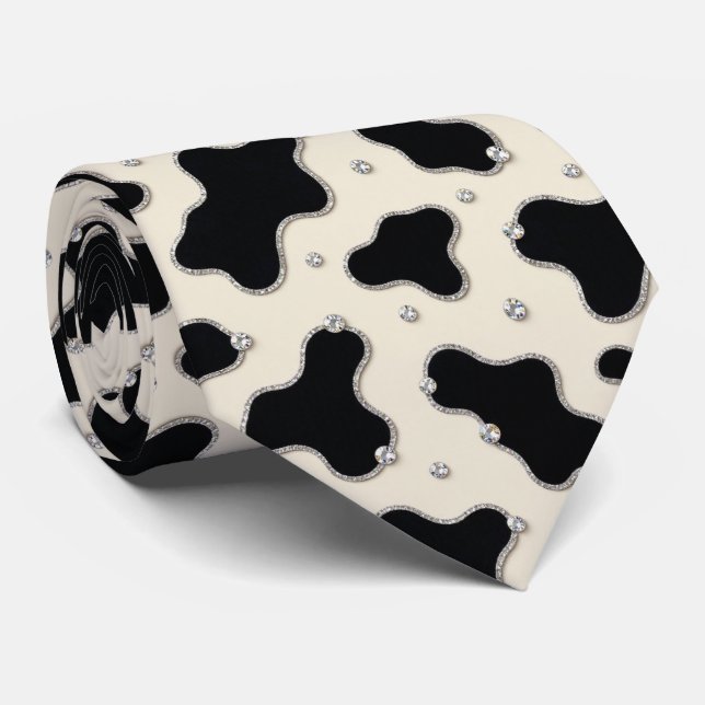 Corbata de cuello de seda falsa con brillo y estam (Enrollado)