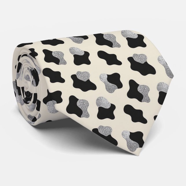 Corbata de cuello de seda falsa con brillo y estam (Enrollado)
