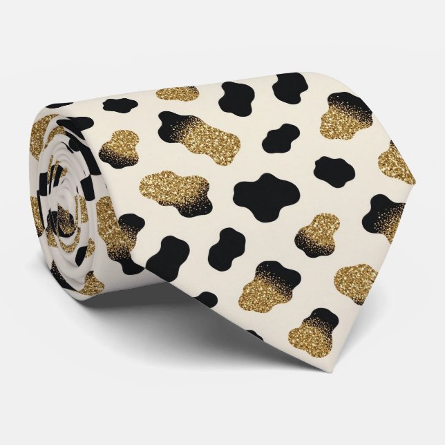 Corbata de cuello de seda falsa con brillo y estam (Enrollado)