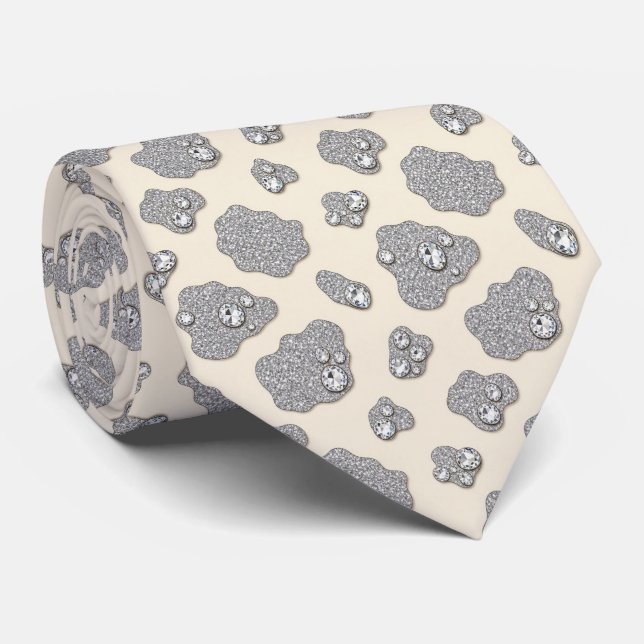 Corbata de cuello de seda falsa con brillo y estam (Enrollado)