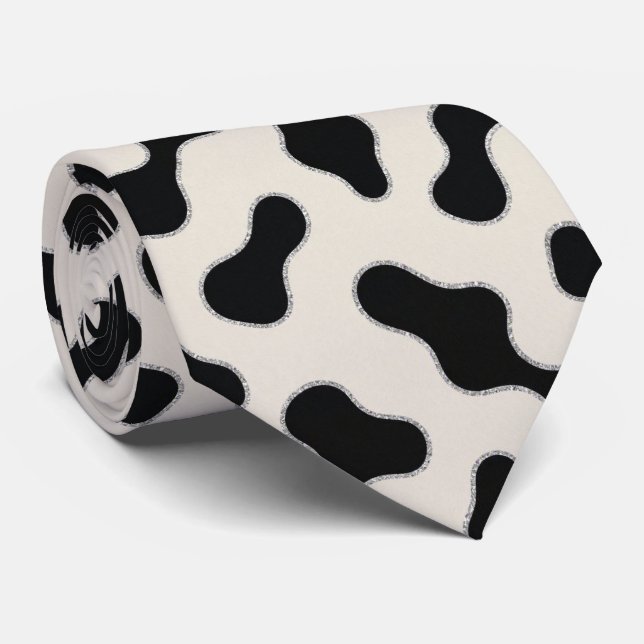Corbata de cuello de seda falsa con brillo y estam (Enrollado)