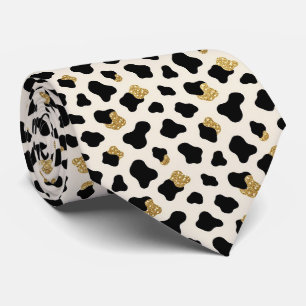 Corbata de cuello de seda falsa con brillo y estam