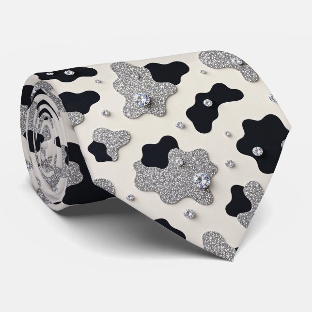 Corbata de cuello de seda falsa con brillo y estam (Enrollado)