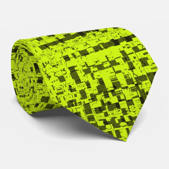 Corbata de cuello de tweed chartreuse (Enrollado)