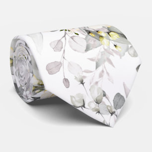 Corbata de cuello elegante acuarela crema rosas+Eu