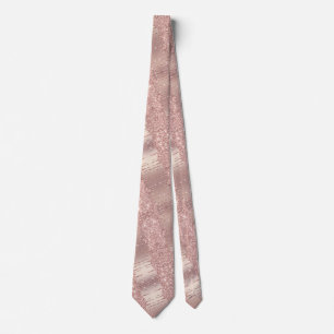 Corbata de cuello elegante rosa dorado con gotas d
