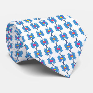 Corbata de cuello floral blanca