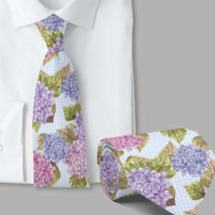 Corbata de cuello floral de acuarela Hydrangeas az