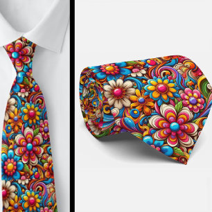 Corbata de cuello hípica Flower Power