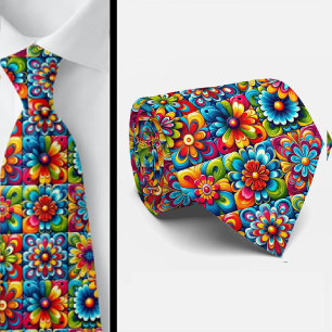 Corbata de cuello hípster Flower Power