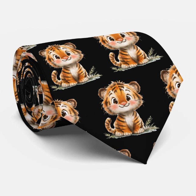 Corbata de cuello Kawaii adorable tigre (Enrollado)