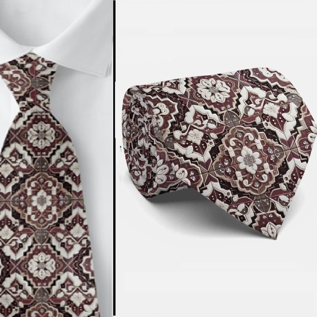 Corbata de cuello marroquí borgoña de lujo (Subido por el creador)